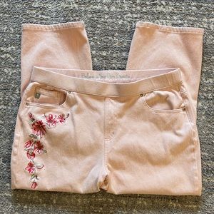 BELIEVE IN YOUR OWN BEAUTY BELLE BY KIM GRAVEL STRETCH PINK CAPRI SIZE 14